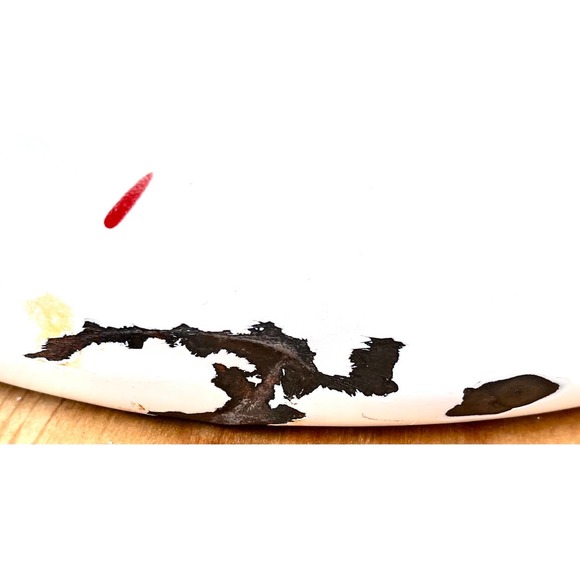 Rustic Vintage White and Red Enamelware Lidded Stock Pot, Large Container - Picture 9 of 10